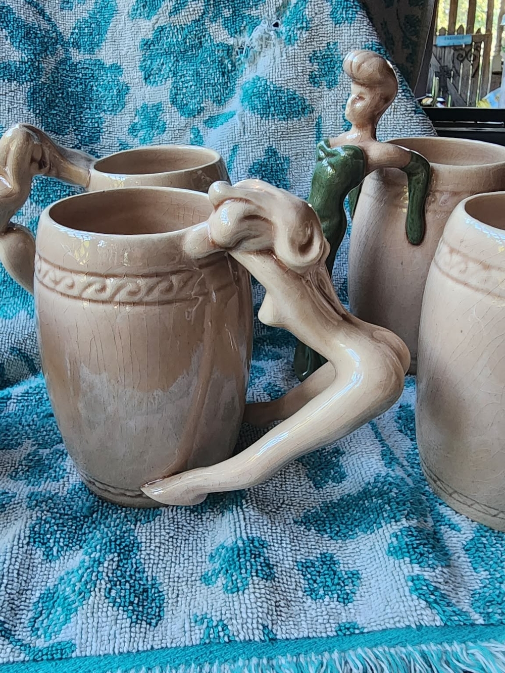 Vintage Dorothy Kindell Figural Barrel Mug Pin-Up Novelty Barware